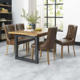 Hindon Rustic Oak 158-203cm Extending Dining Table - thumbnail 2