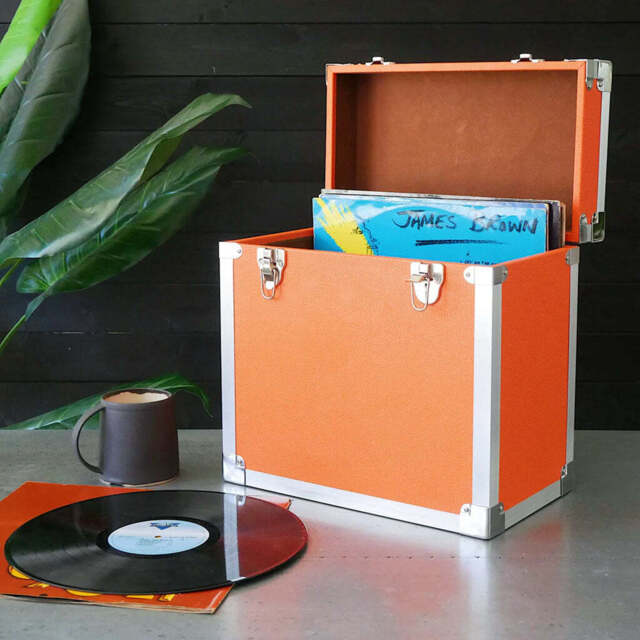Vinyl Record Storage Box, Orange - image 1