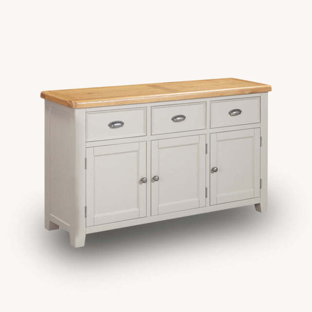 Medway Oak 3 Door Sideboard, Grey - image 1