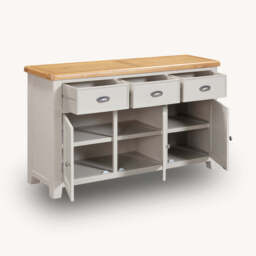 Medway Oak 3 Door Sideboard, Grey - thumbnail 2