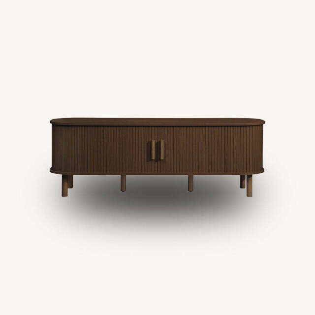 Tiffany Fluted Small TV Unit, Walnut - image 1