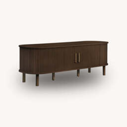 Tiffany Fluted Small TV Unit, Walnut - thumbnail 3