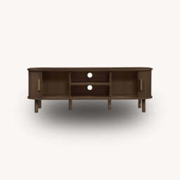 Tiffany Fluted Small TV Unit, Walnut - thumbnail 2