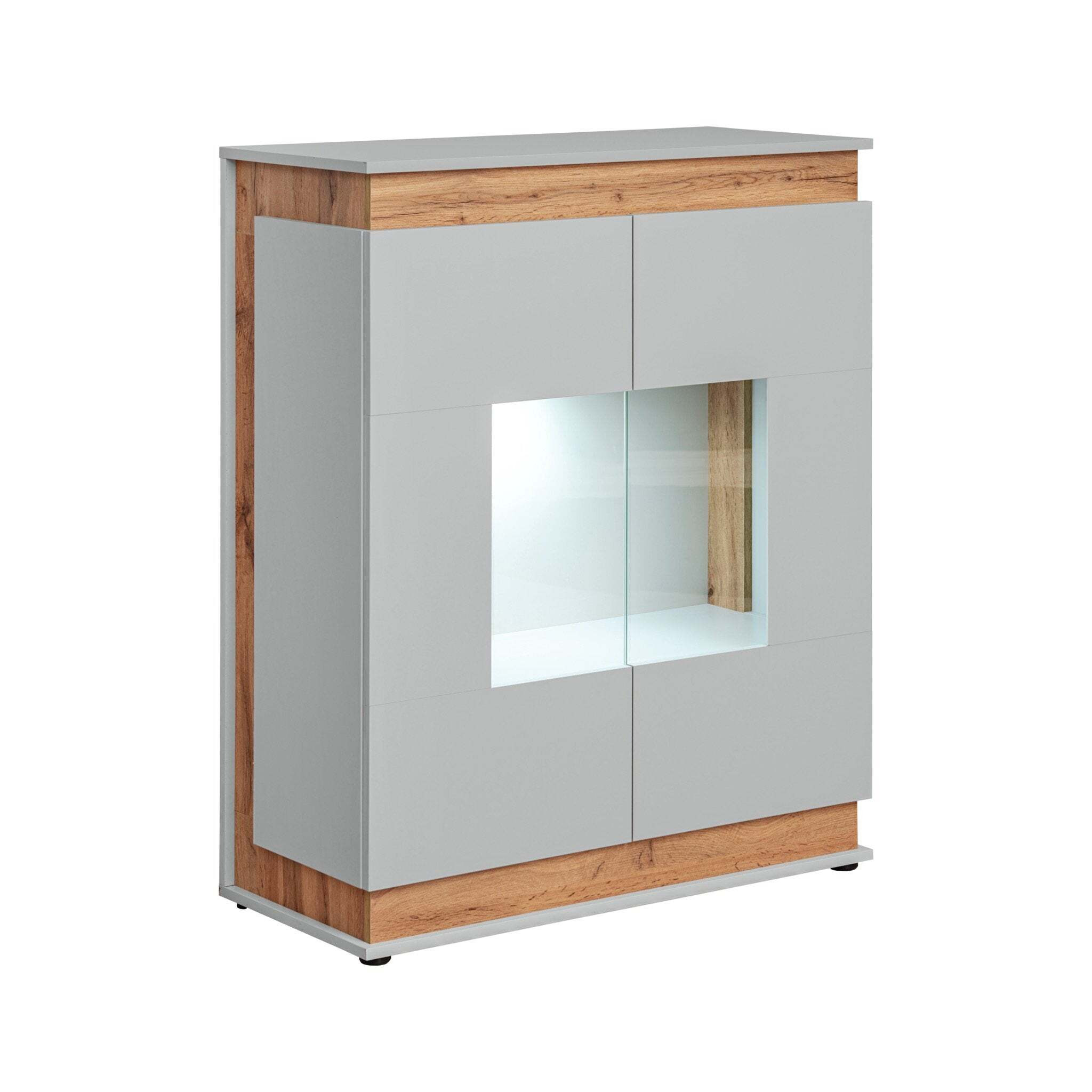 Berlin Display Cabinet 90cm - Grey Matt 90cm - image 1