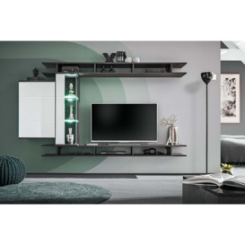 "Game Entertainment Unit For TVs Up To 55"" - Oak Graphite 230cm"