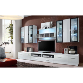 "Quadro Entertainment Unit For TVs Up To 49"" - White Gloss 300cm" - thumbnail 1