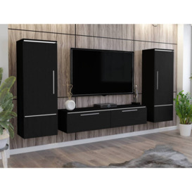 "Amber Entertainment Unit For TVs Up To 60"" - White Gloss 260cm" - thumbnail 3