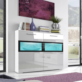 Sarah 45 Display Cabinet 91cm - White Gloss 91cm - thumbnail 1