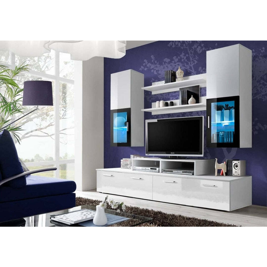 "Mini Entertainment Unit For TVs Up To 42"" - White Gloss 200cm" - image 1