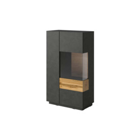 Silke 44 Display Cabinet 80cm [Right] - 80cm Matera / Wotan Oak - thumbnail 1