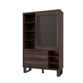 Halle 13 Tall Display Cabinet 120cm - Oak Wallace 120cm - thumbnail 1