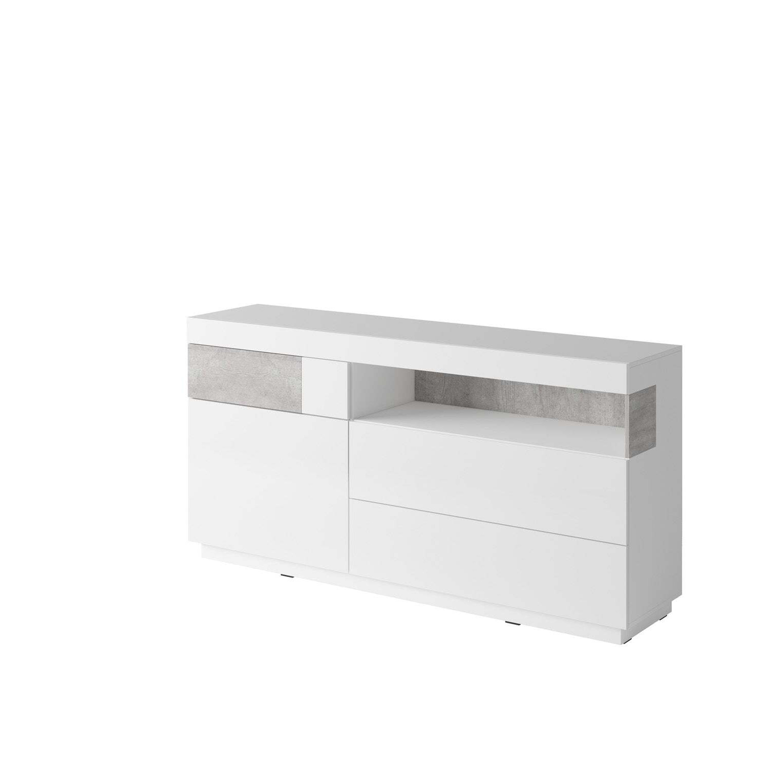 Silke 47 Sideboard Cabinet 169cm - White Gloss / Concrete Grey 169cm - image 1