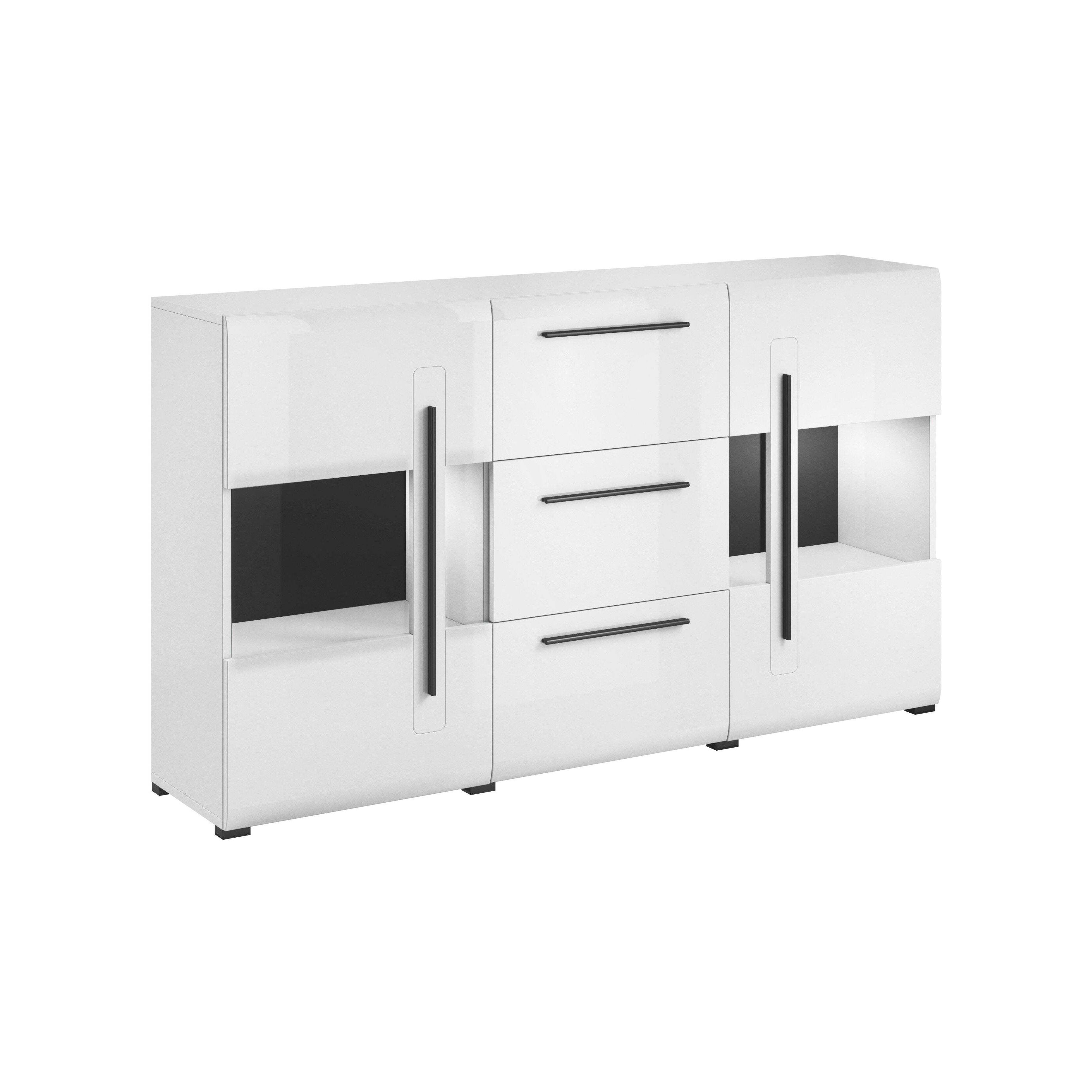 Tulsa 28 Display Cabinet 180cm - White Gloss 180cm - image 1