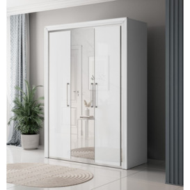 Arno Hinged Door Wardrobe 155cm - White 155cm - thumbnail 3