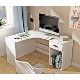 Corner Desk 155cm - White 155cm - thumbnail 1