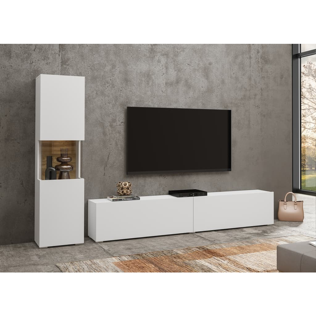 "Ava 09 Entertainment Unit For TVs Up To 75"" - White 220cm" - image 1