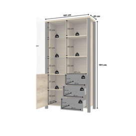 Olin 13 Display Cabinet 101cm - 101cm Appenzeller Fichte Oak - thumbnail 2