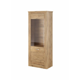 Kanton Tall Display Cabinet - Oak Bartex 74cm - thumbnail 1