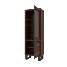 Halle 05 Tall Display Cabinet 84cm - Oak Wotan 64cm - thumbnail 3