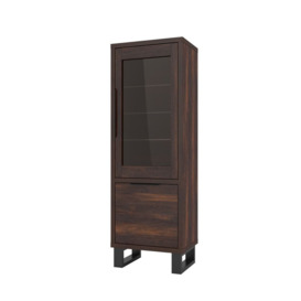 Halle 05 Tall Display Cabinet 84cm - Oak Wotan 64cm - thumbnail 2