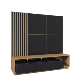 "Celine 09 Entertainment Unit For TVs Up To 75"" - Black 200cm"