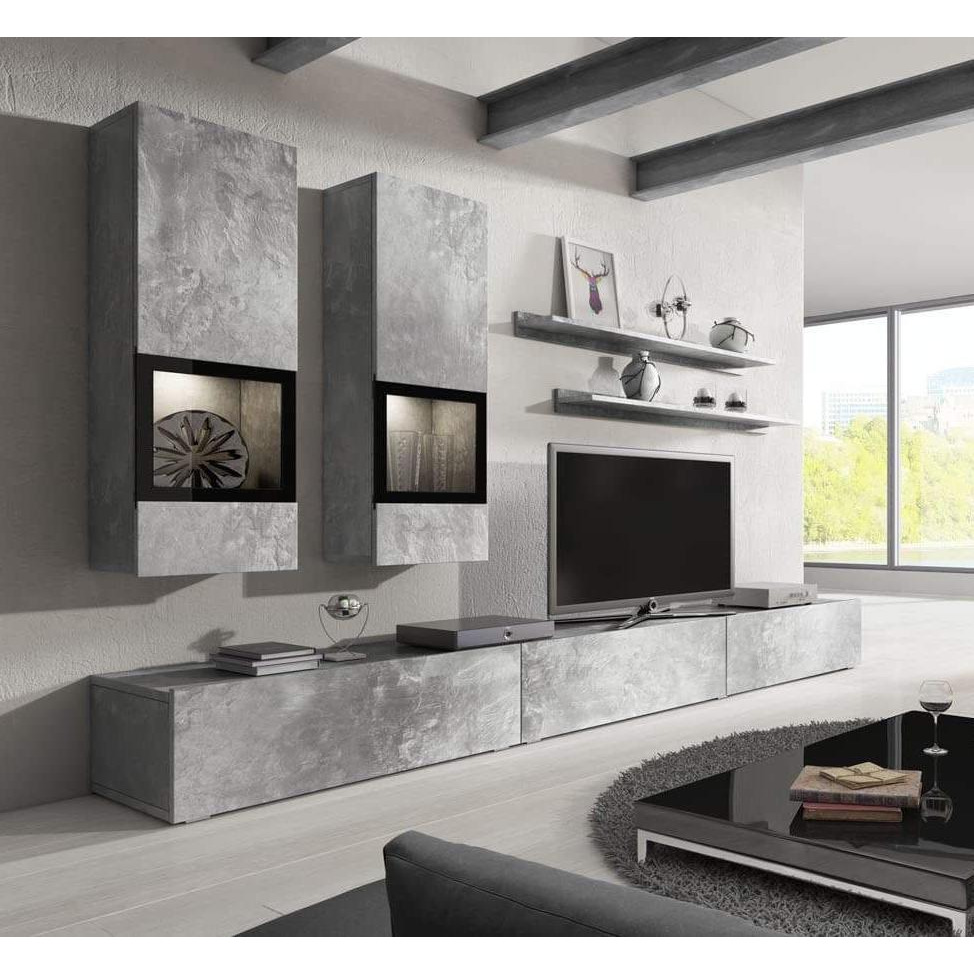 "Baros 10 Entertainment Unit For TVs Up To 75"" - Concrete Grey 270cm" - image 1