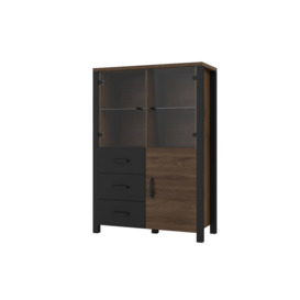 Olin 44 Display Cabinet 101cm - 101cm Oak Okapi - thumbnail 1
