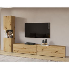 "Ava 09 Entertainment Unit For TVs Up To 75"" - Oak Artisan 220cm"