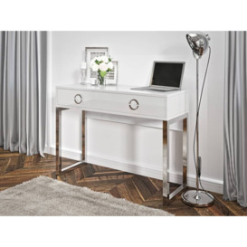 Milla Desk with Drawer 110cm - Black Gloss 110cm - thumbnail 2