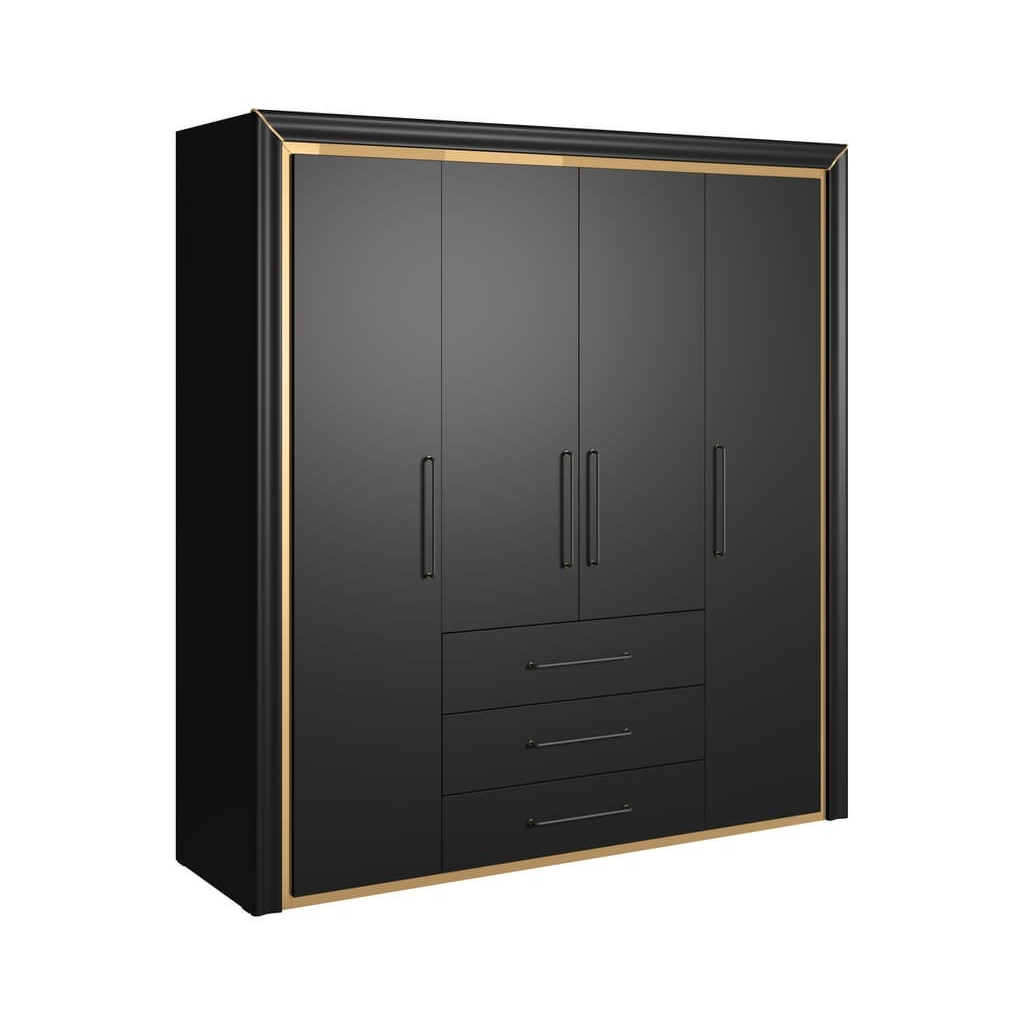 Arno Hinged Door Wardrobe 199cm - Black 199cm - image 1