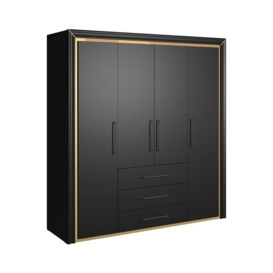 Arno Hinged Door Wardrobe 199cm - Black 199cm - thumbnail 1