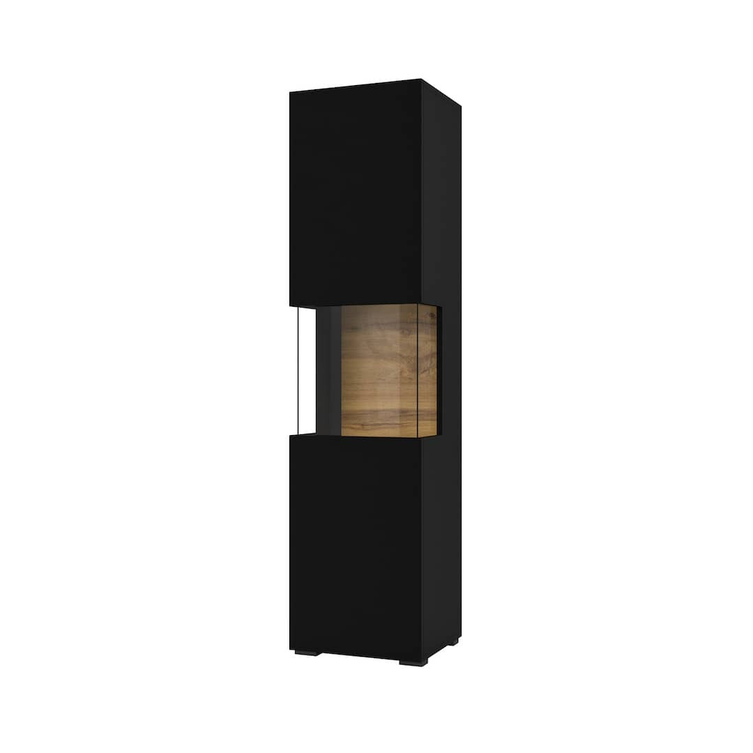 Ava 05 Tall Display Cabinet 36cm - Black Matt 36cm - image 1