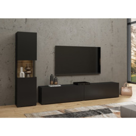 "Ava 09 Entertainment Unit For TVs Up To 75"" - Black 220cm"