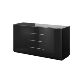 Helio 26 Sideboard Cabinet 160cm - Black Glass 160cm