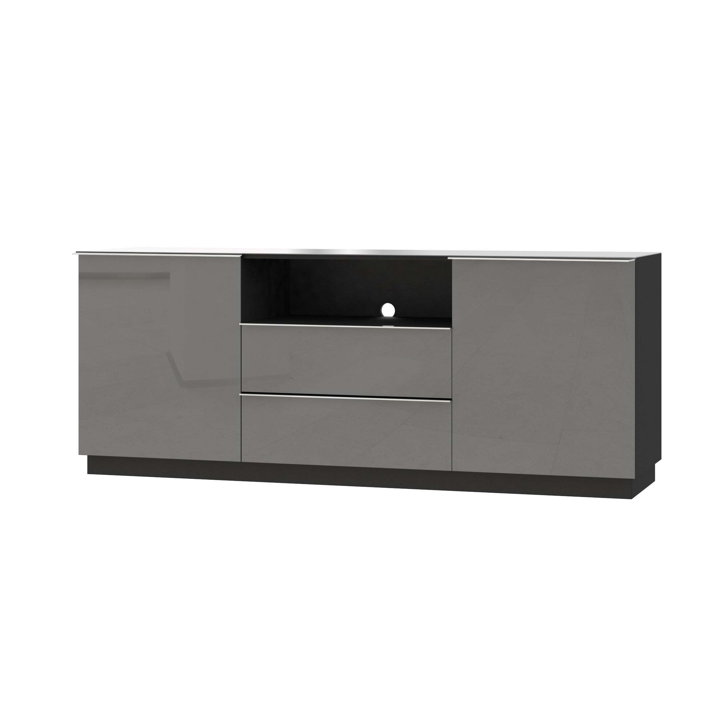 Helio 25 Sideboard Cabinet 180cm - Grey Glass 180cm - image 1