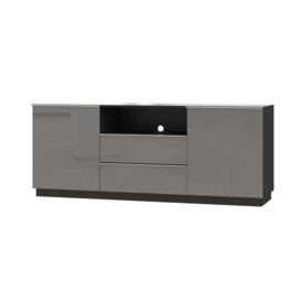 Helio 25 Sideboard Cabinet 180cm - Grey Glass 180cm - thumbnail 1