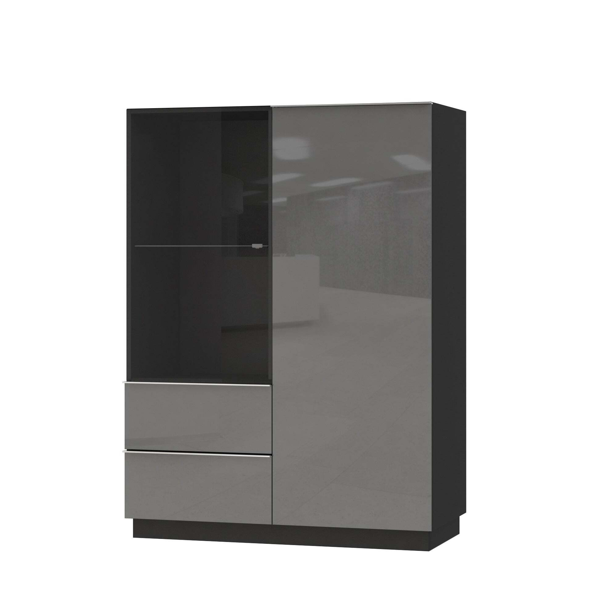 Helio 44 Display Cabinet 100cm - Grey Glass 100cm - image 1