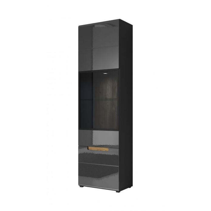 Hektor 05 Display Cabinet 60cm - Grey Gloss 60cm - image 1