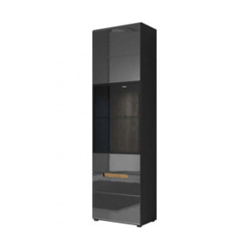 Hektor 05 Display Cabinet 60cm - Grey Gloss 60cm - thumbnail 1