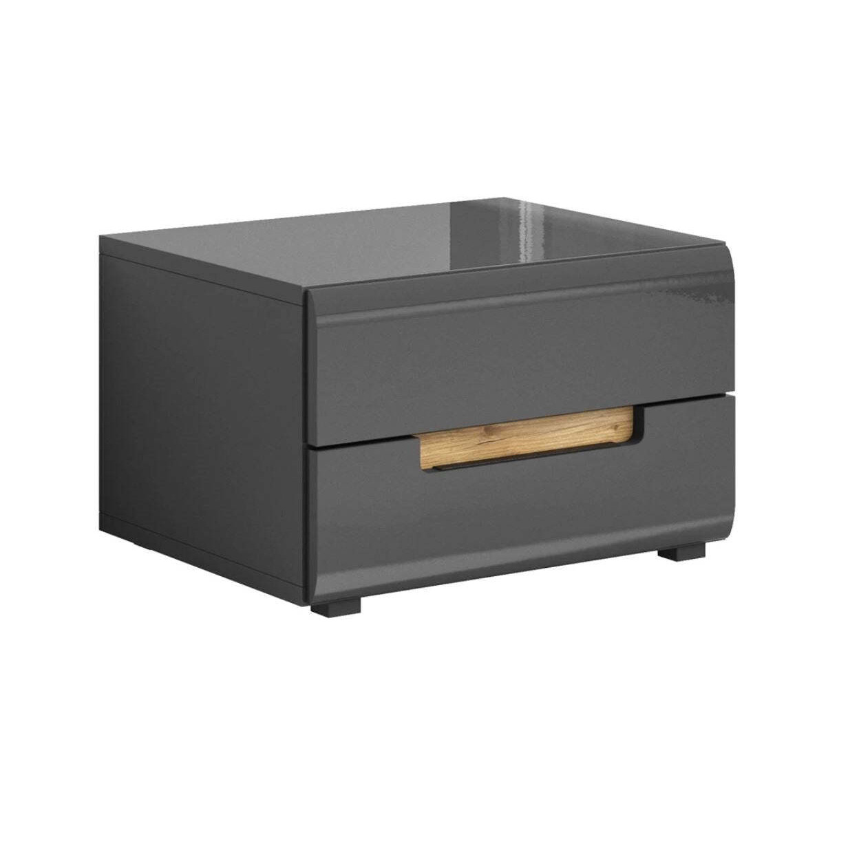 Hektor 22 Bedside Table 52cm - Grey Gloss 52cm