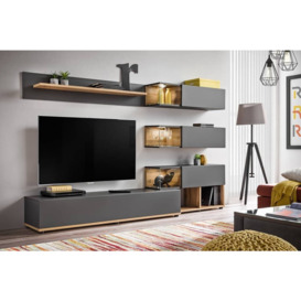 "Silk Entertainment Unit For TVs Up To 55"" - Pearl Grey 240cm" - thumbnail 3