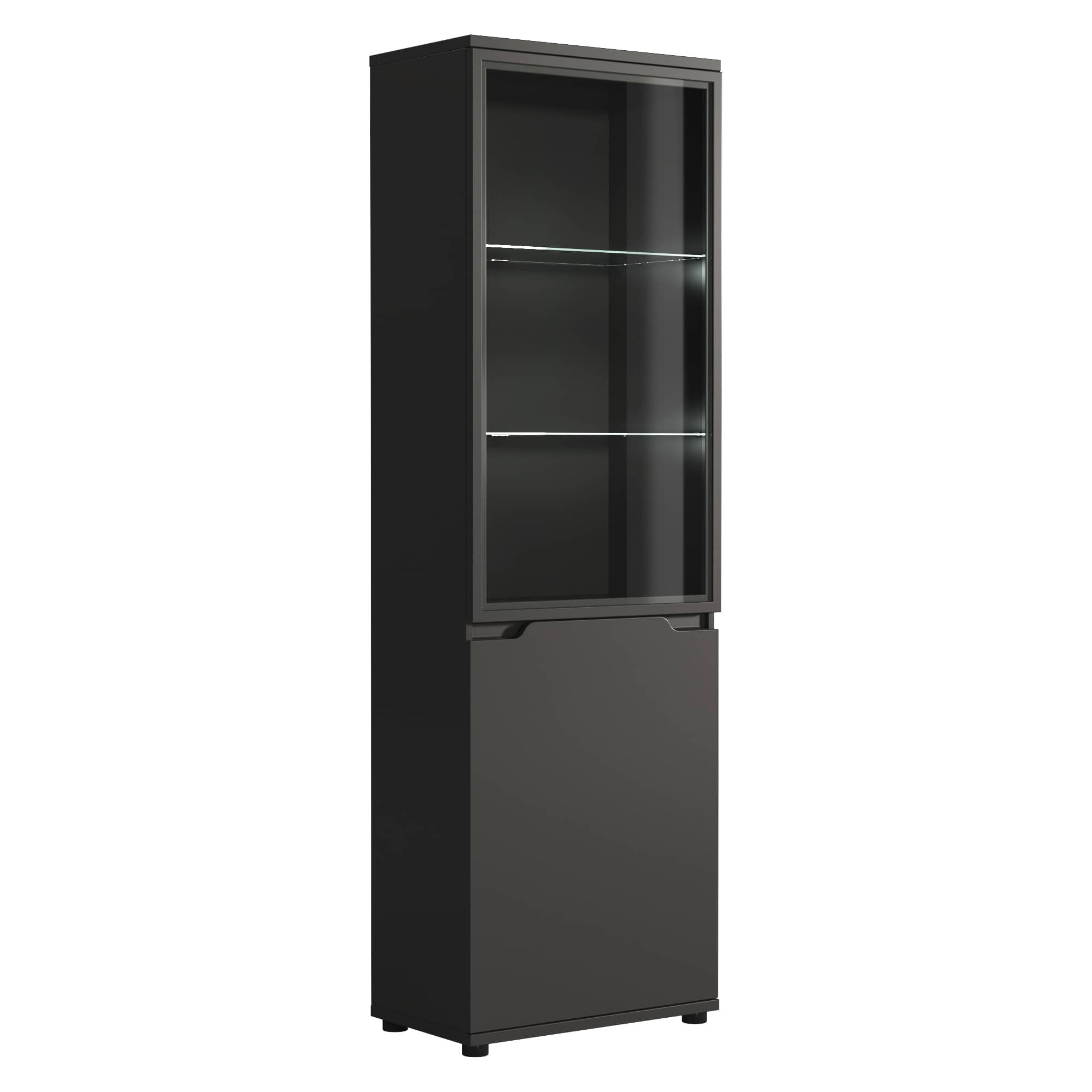 Volpiano 10 Tall Display Cabinet 60cm - Graphite 60cm - image 1