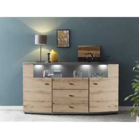 Dera 85 Display Sideboard Cabinet 160cm - Oak Artisan 160cm - thumbnail 2