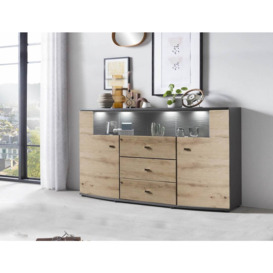 Dera 85 Display Sideboard Cabinet 160cm - Oak Artisan 160cm - thumbnail 3