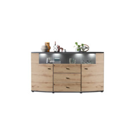 Dera 85 Display Sideboard Cabinet 160cm - Oak Artisan 160cm - thumbnail 1