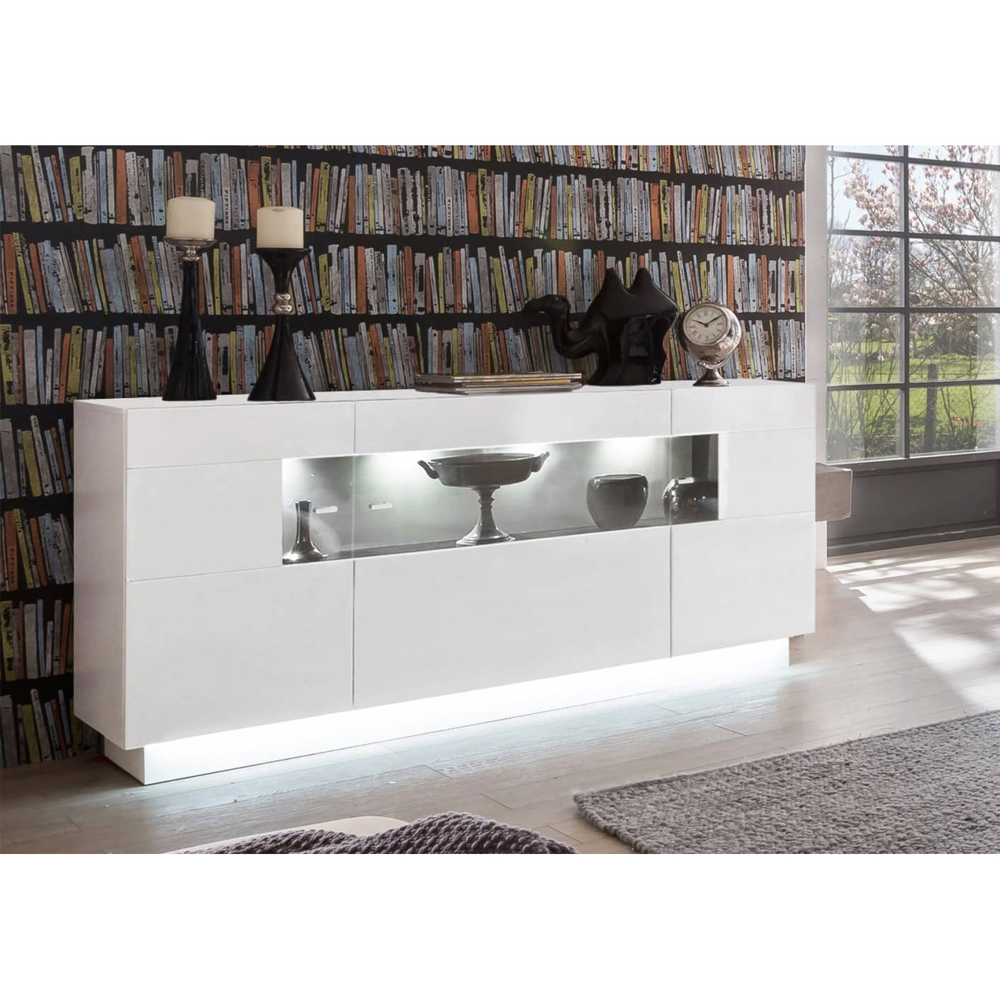Sensis 84 Display Sideboard Cabinet - White Gloss 160cm - image 1