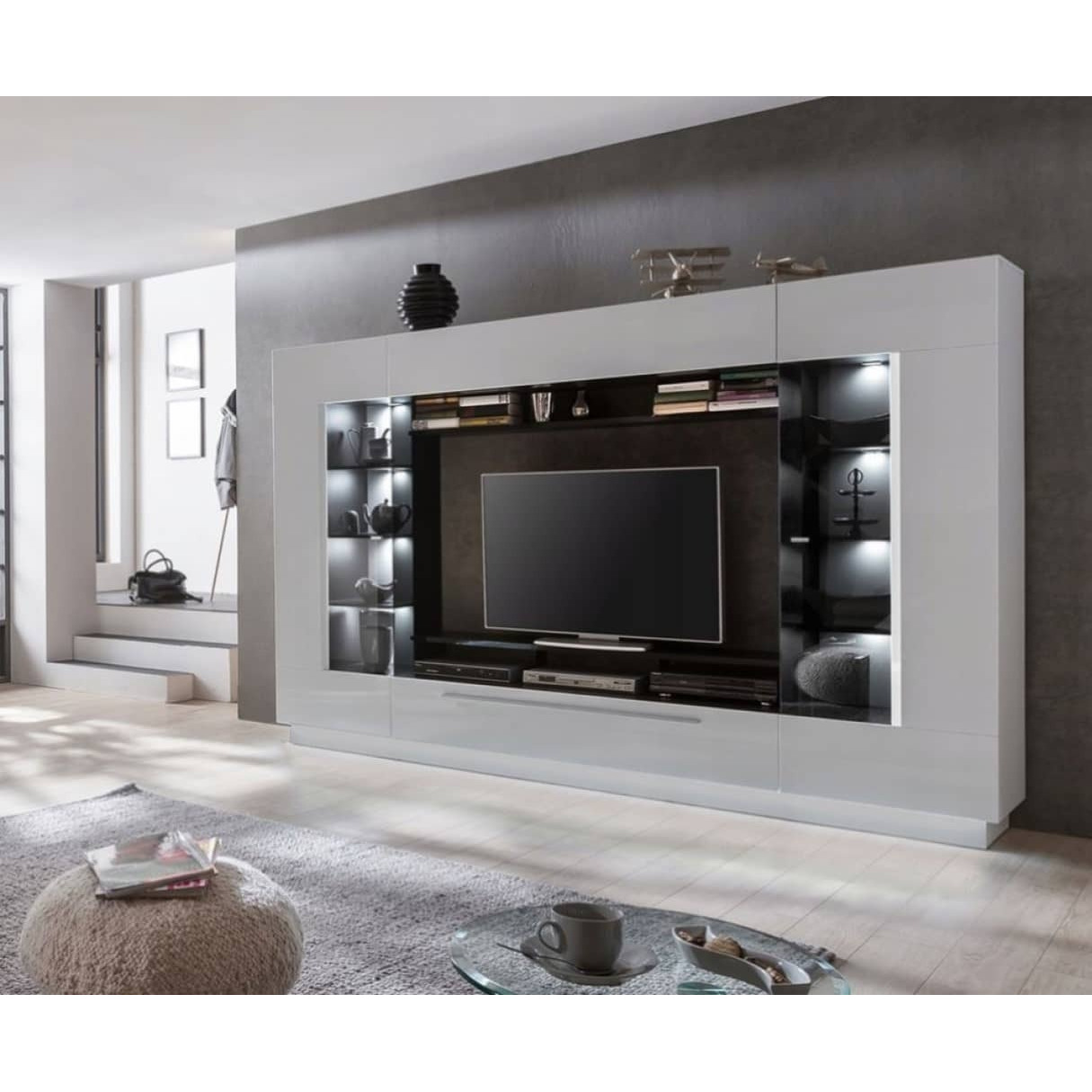 Sensis Entertainment Unit For TVs Up To 65” - White Gloss 275cm - image 1