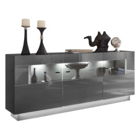 Denira 84 Display Sideboard Cabinet - 160cm Graphite Grey - thumbnail 2