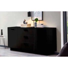 Emira 84 Sideboard Cabinet 160cm - Black 160cm - thumbnail 1