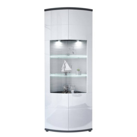 Gate 14 Tall Display Cabinet 80cm - 80cm White Gloss - thumbnail 3